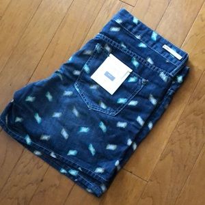 Pilcro denim patterned shorts